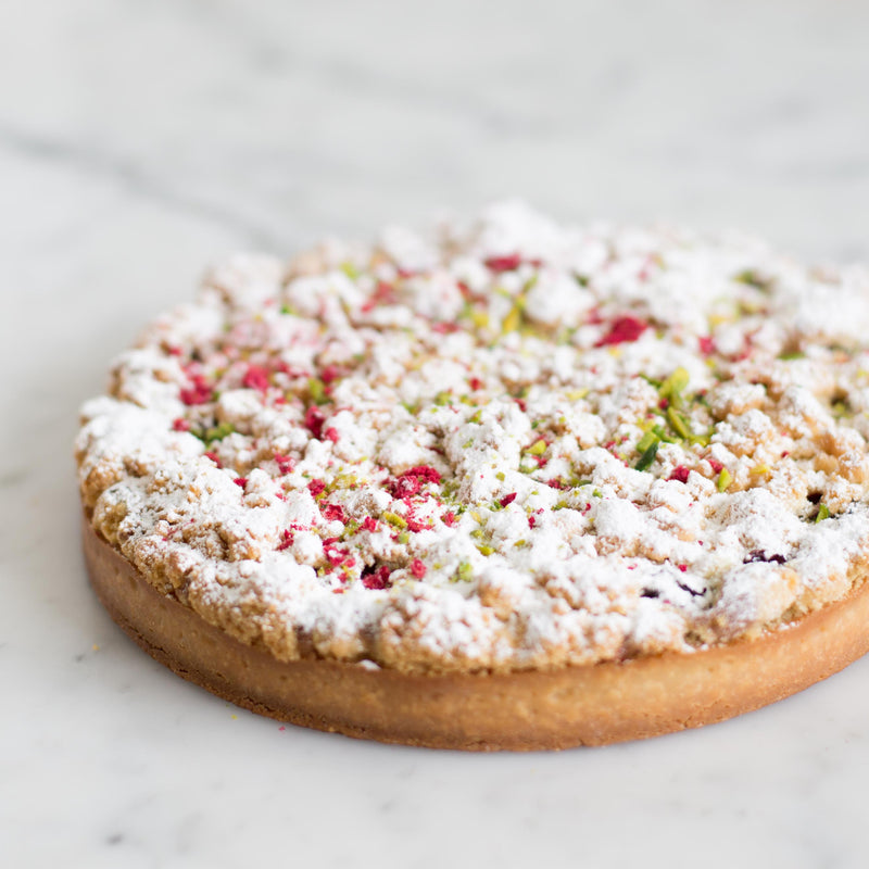 Raspberry & Pistachio Flan – La Renaissance Patisserie